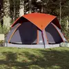 Image de vidaXL Tente de camping de cabine 4 personnes gris orange imperméable