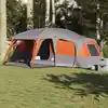 Image de vidaXL Tente familiale avec dôme de porche 9 personnes gris et orange
