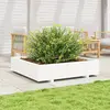Image de vidaXL Jardinière blanc 110x110x26,5 cm bois de pin massif