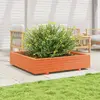 Image de vidaXL Jardinière cire marron 110x110x26,5 cm bois de pin massif
