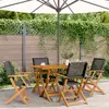 Image de vidaXL Ensemble à manger de jardin 5 pcs résine tressée et bois massif