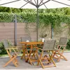 Image de vidaXL Ensemble à manger de jardin 5 pcs résine tressée et bois massif