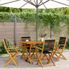 Image de vidaXL Ensemble à manger de jardin 5pcs noir polypropylène bois massif