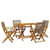 Image de vidaXL Ensemble à manger de jardin 5pcs gris polypropylène bois massif