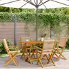 Image de vidaXL Ensemble à manger de jardin 5pcs beige polypropylène et bois