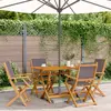 Image de vidaXL Ensemble à manger de jardin 5 pcs anthracite tissu bois massif