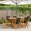 Image de vidaXL Ensemble à Manger de jardin 7pcs noir polypropylène bois massif
