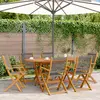 Image de vidaXL Ensemble à Manger de jardin 7pcs gris polypropylène bois massif