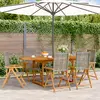 Image de vidaXL Ensemble à manger de jardin 7 pcs gris rotin et bois massif