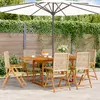 Image de vidaXL Ensemble à manger de jardin 7 pcs beige rotin et bois massif