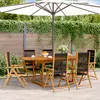 Image de vidaXL Ensemble à Manger de jardin 7pcs noir polypropylène bois massif