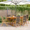 Image de vidaXL Ensemble à Manger de jardin 7pcs gris polypropylène bois massif