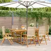 Image de vidaXL Ensemble à manger de jardin 7 pcs beige rotin et bois massif