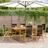 Image de vidaXL Ensemble à Manger de jardin 7pcs noir polypropylène bois massif