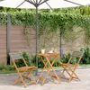 Image de vidaXL Ensemble de bistro 3 pcs gris résine tressée et bois massif