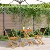 Image de vidaXL Ensemble de bistro 3 pcs noir polypropylène et bois massif