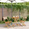 Image de vidaXL Ensemble de bistro 3 pcs taupe tissu et bois massif