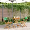 Image de vidaXL Ensemble de bistro 3 pcs motif de feuilles tissu et bois massif