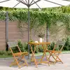 Image de vidaXL Ensemble de bistro 3 pcs gris résine tressée et bois massif