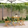 Image de vidaXL Ensemble de bistro 3 pcs beige résine tressée et bois massif