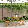 Image de vidaXL Ensemble de bistro 3 pcs noir polypropylène et bois massif