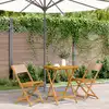 Image de vidaXL Ensemble de bistro 3 pcs taupe tissu et bois massif