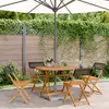 Image de vidaXL Ensemble à manger de jardin 5 pcs résine tressée et bois massif