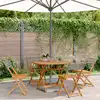 Image de vidaXL Ensemble à manger de jardin 5 pcs résine tressée et bois massif