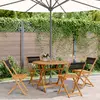Image de vidaXL Ensemble à manger de jardin 5pcs noir polypropylène bois massif