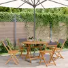 Image de vidaXL Ensemble à manger de jardin 5 pcs anthracite tissu bois massif