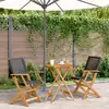 Image de vidaXL Ensemble de bistro 3 pcs noir résine tressée et bois massif