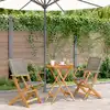 Image de vidaXL Ensemble de bistro 3 pcs gris résine tressée et bois massif