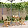 Image de vidaXL Ensemble de bistro 3 pcs beige résine tressée et bois massif