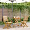 Image de vidaXL Ensemble de bistro 3 pcs beige polypropylène et bois massif