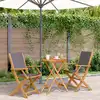 Image de vidaXL Ensemble de bistro 3 pcs anthracite tissu et bois massif