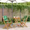 Image de vidaXL Ensemble de bistro 3 pcs motif de feuilles tissu et bois massif