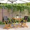 Image de vidaXL Ensemble de bistro 3 pcs noir résine tressée et bois massif