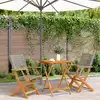 Image de vidaXL Ensemble de bistro 3 pcs gris résine tressée et bois massif