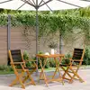 Image de vidaXL Ensemble de bistro 3 pcs noir polypropylène et bois massif
