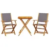 Image de vidaXL Ensemble de bistro 3 pcs anthracite tissu et bois massif, ensemble de bistro de jardin, ensemble de balcon, ensemble de meubles d'extérieur