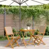 Image de vidaXL Ensemble de bistro 3 pcs taupe tissu et bois massif