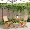 Image de vidaXL Ensemble de bistro 3 pcs beige tissu et bois massif