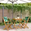 Image de vidaXL Ensemble de bistro 3 pcs motif de feuilles tissu et bois massif