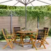 Image de vidaXL Ensemble à manger de jardin 5pcs noir polypropylène bois massif