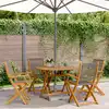 Image de vidaXL Ensemble à manger de jardin 5pcs gris polypropylène bois massif