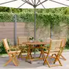 Image de vidaXL Ensemble à manger de jardin 5pcs beige polypropylène et bois