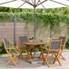 Image de vidaXL Ensemble à manger de jardin 5 pcs anthracite tissu bois massif