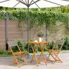 Image de vidaXL Ensemble de bistro 3 pcs gris résine tressée et bois massif