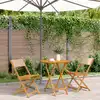 Image de vidaXL Ensemble de bistro 3 pcs beige tissu et bois massif
