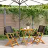 Image de vidaXL Ensemble de bistro 3 pcs noir résine tressée et bois massif